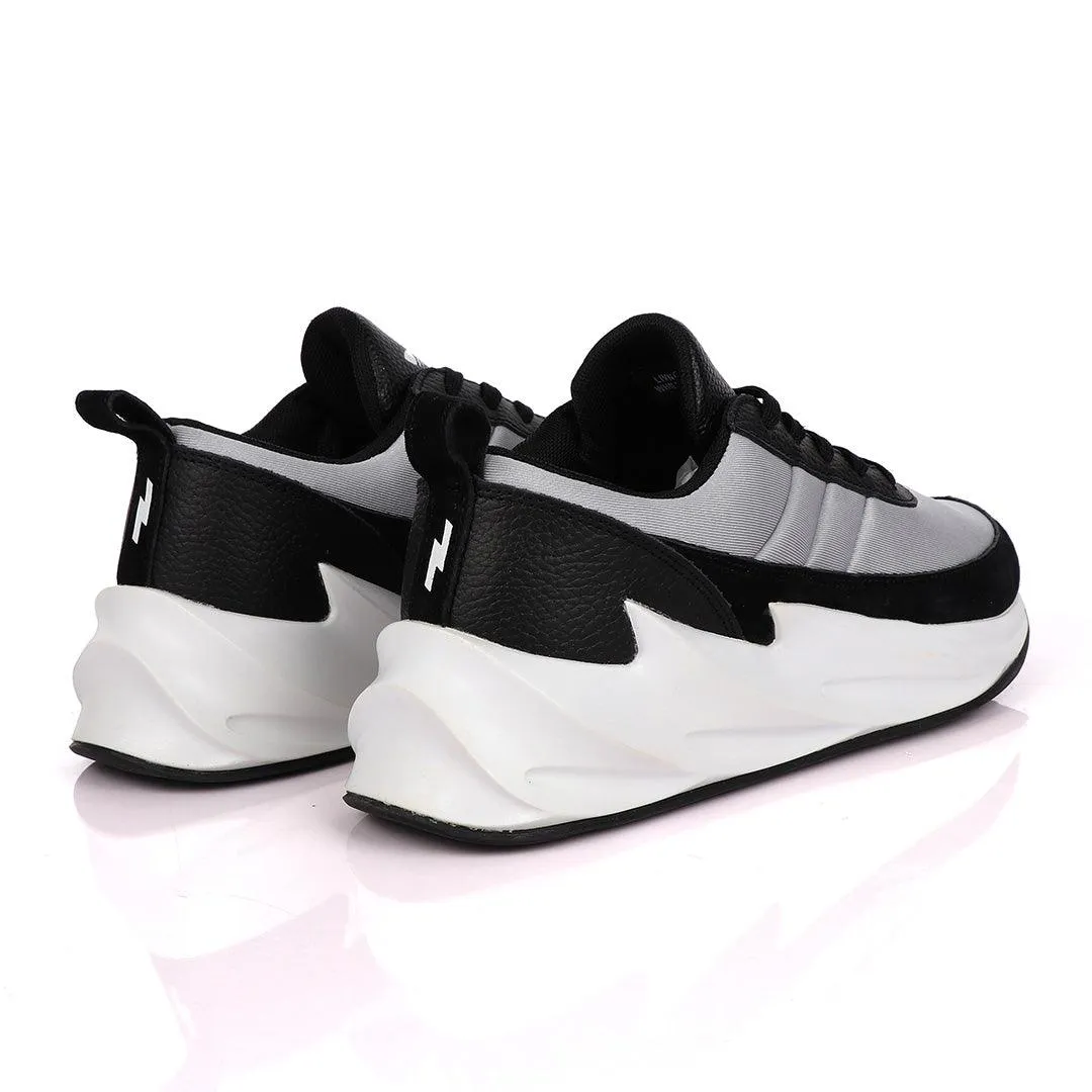 Sharks Styled Men's Fashion Black Grey Sneakers