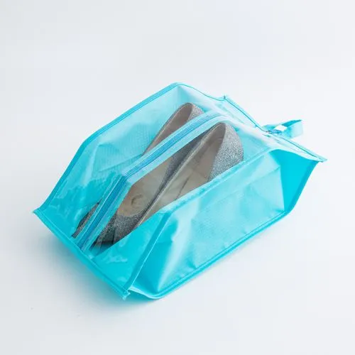 Shoe Travel Storage Bag With Zipper Closure and PVC Clear Window