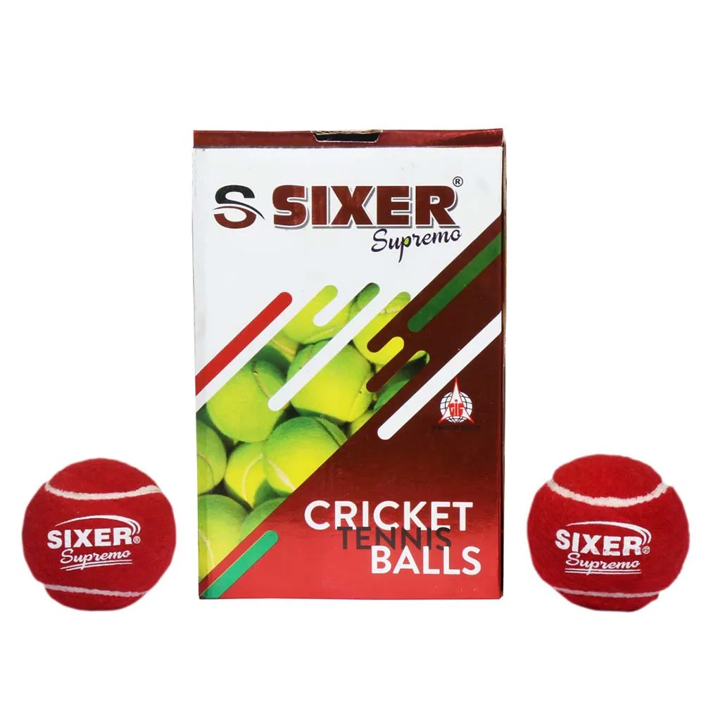 SIXER Superemo Heavy Weight Rubber Cricket Tennis Balls Pack of 12 (Maroon)