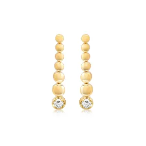 Small Graduated Bezel Tennis Studs with Illusion Set Diamond Accent