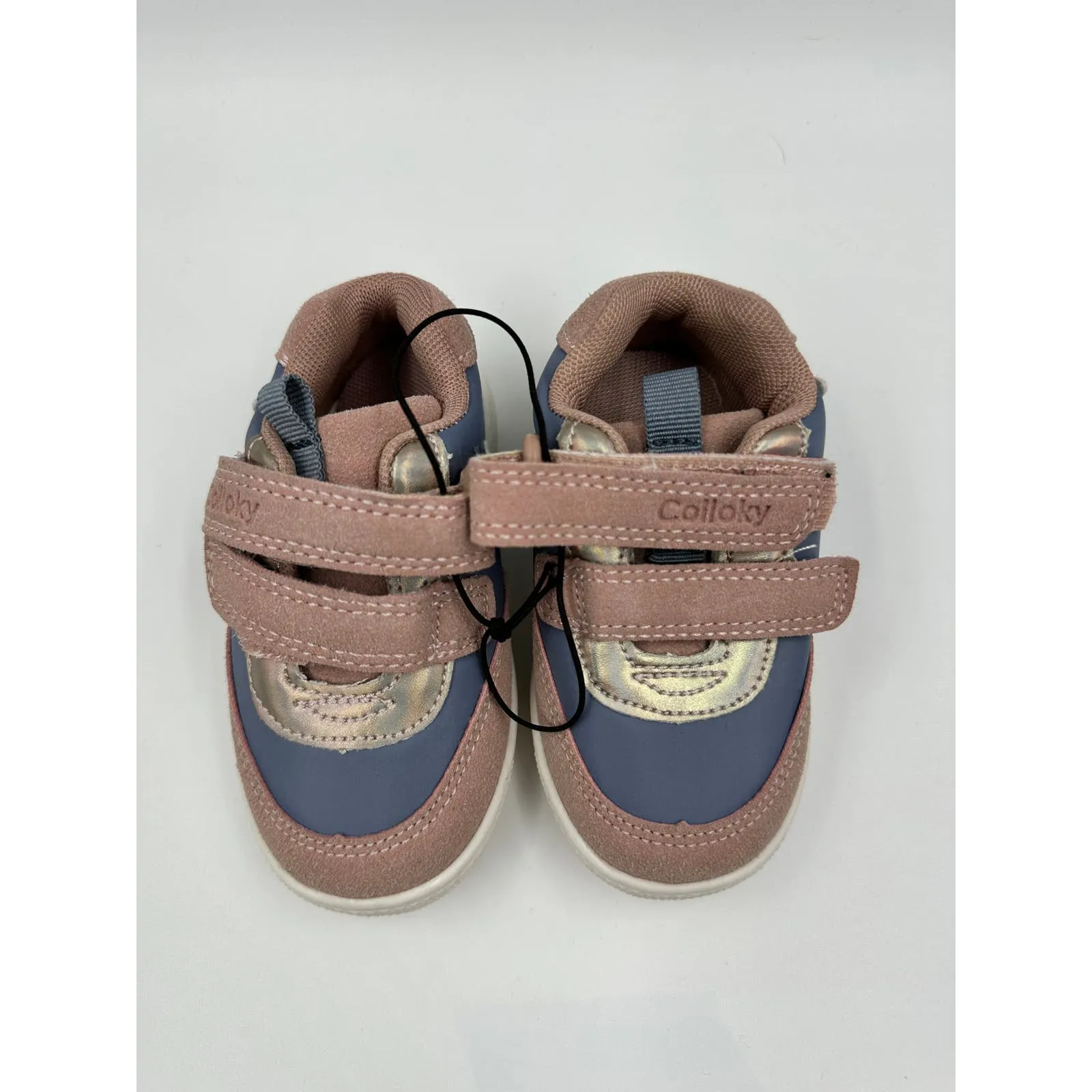 Small Kid Size 6, Blue and Pink Fashion Sneakers w/ Straps and White Sole