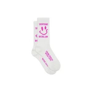 SMILEY TENNIS SOCKS - WHITE