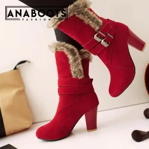 Snow boots add fur slip