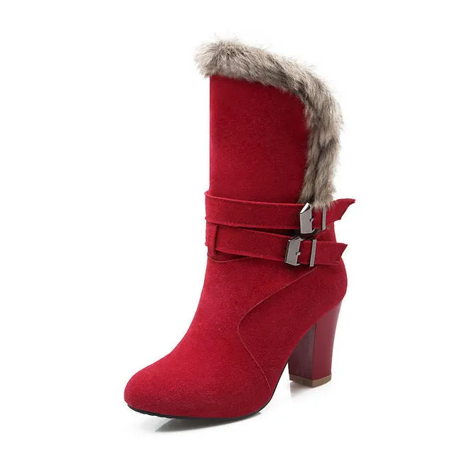 Snow boots add fur slip