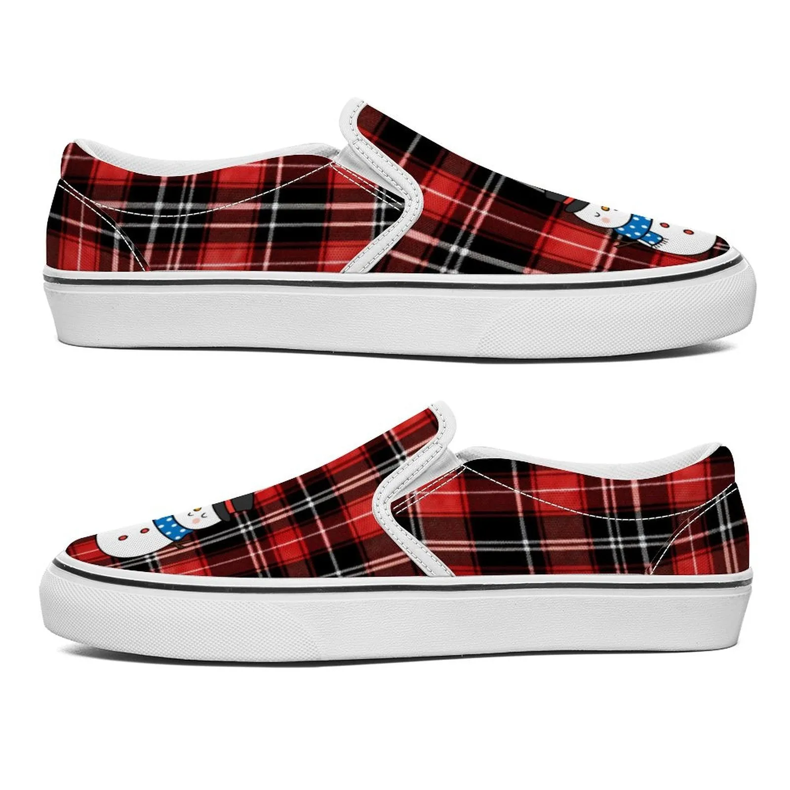 Snowman Printed Slip-on Canvas Shoes  for Christmas, Holiday Season, Gift for Christmas