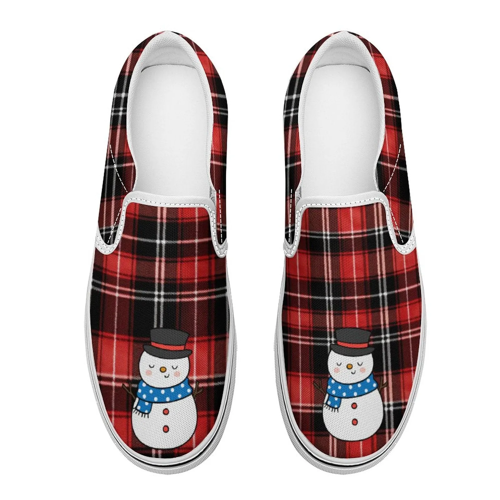 Snowman Printed Slip-on Canvas Shoes  for Christmas, Holiday Season, Gift for Christmas