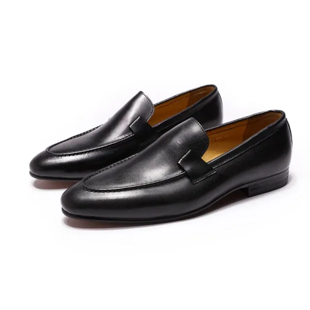 Solid Color Leather Loafers Shoes