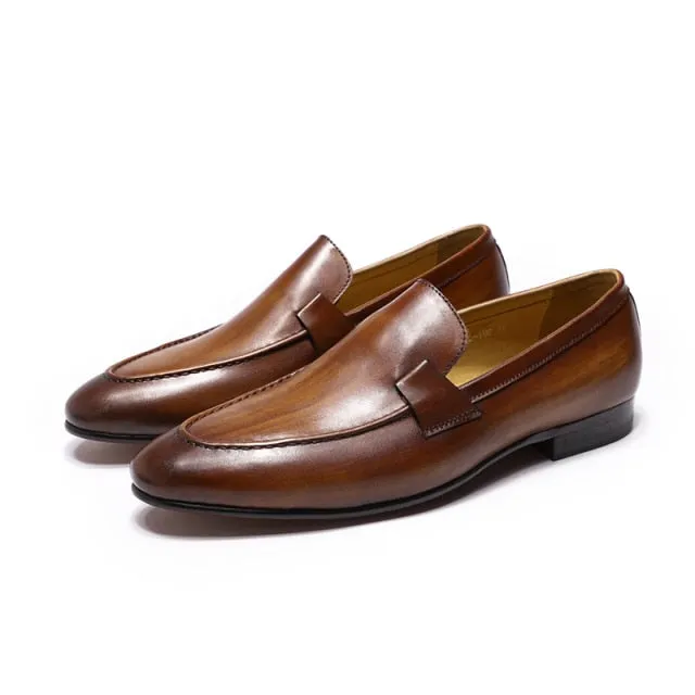 Solid Color Leather Loafers Shoes