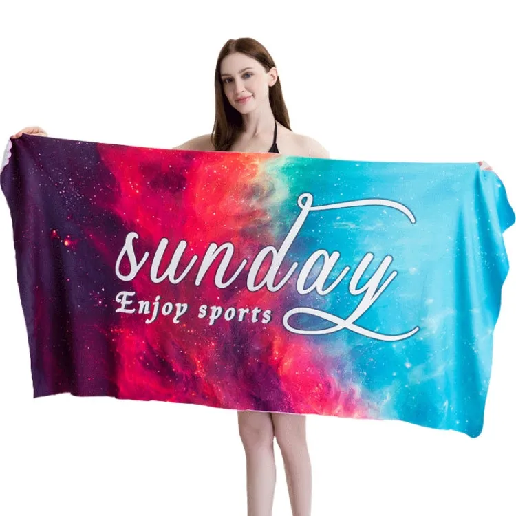 Sports Fitness Swimming Bath Towel Printed Double-Sided Velvet Absorbent Quick-Drying Beach Towel, Size: 156x81cm (Quick Dry Lightning)