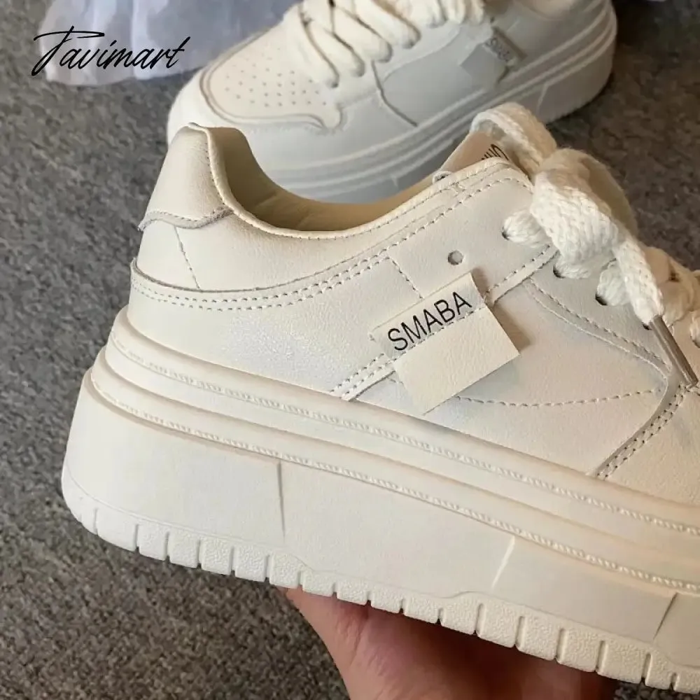 Tavimart Platform White Sneakers Women Shoes Casual Flats Spring Summer Vintage Tennis Female Harajuku Vulcanize Korean Footwear