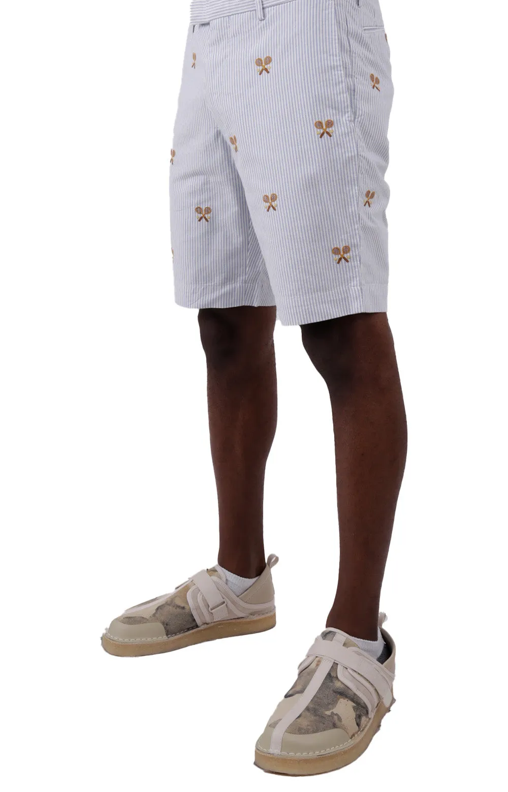 Tennis Balls & Crossed Rackets Slim Fit Oxford Short