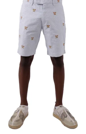 Tennis Balls & Crossed Rackets Slim Fit Oxford Short