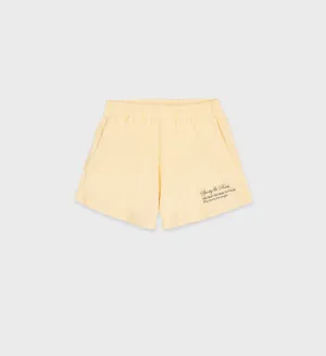 Tennis Script Disco Short - Almond/Navy