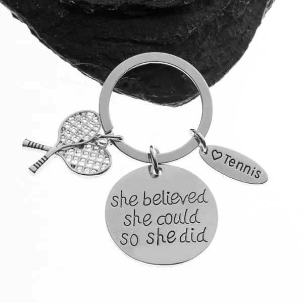 Tennis She Believed She Could So She Did Keychain