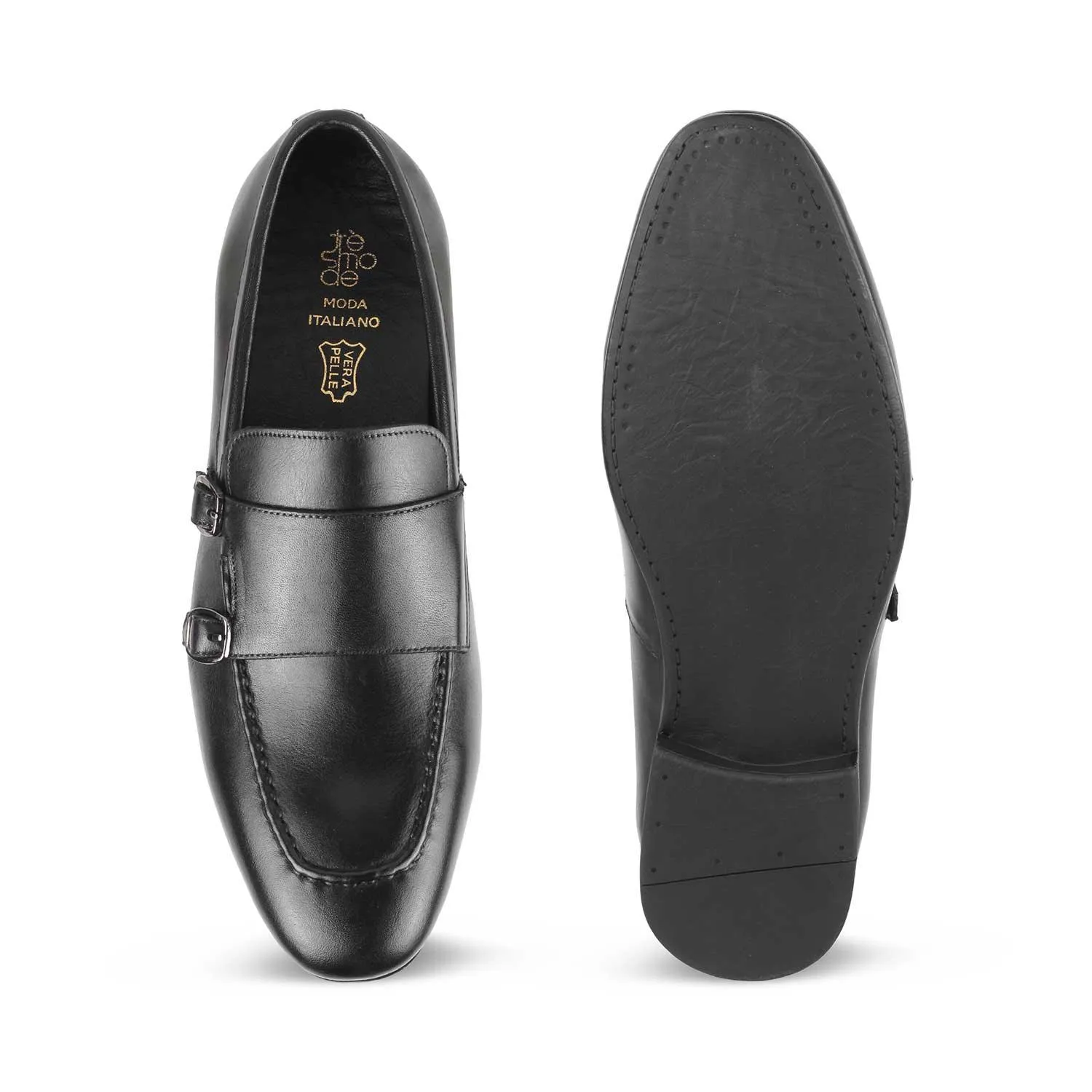 The Bern Black Men's Double Monk Shoes Tresmode