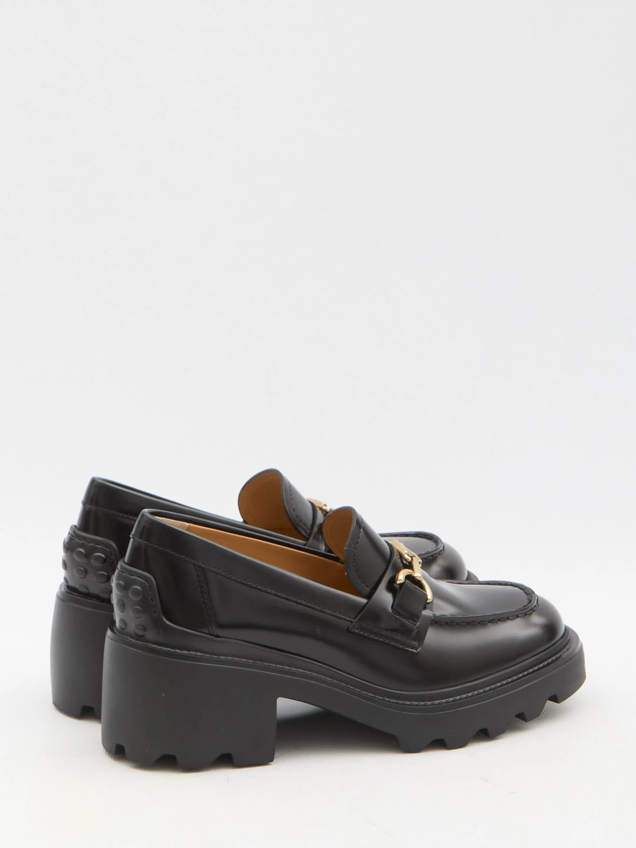 Tod's Brushed Leather Loafers with Chain