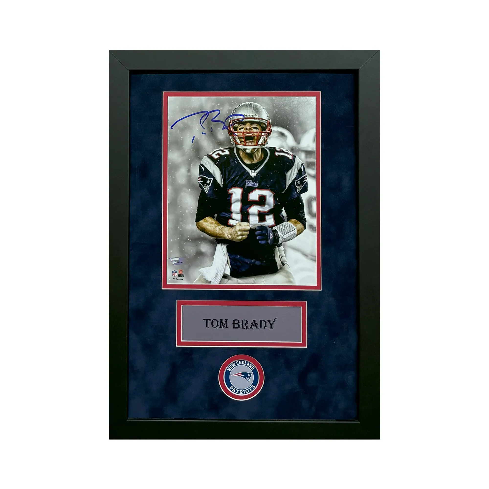 Tom Brady Hand Signed & Framed New England Patriots 8x10 Football Photo