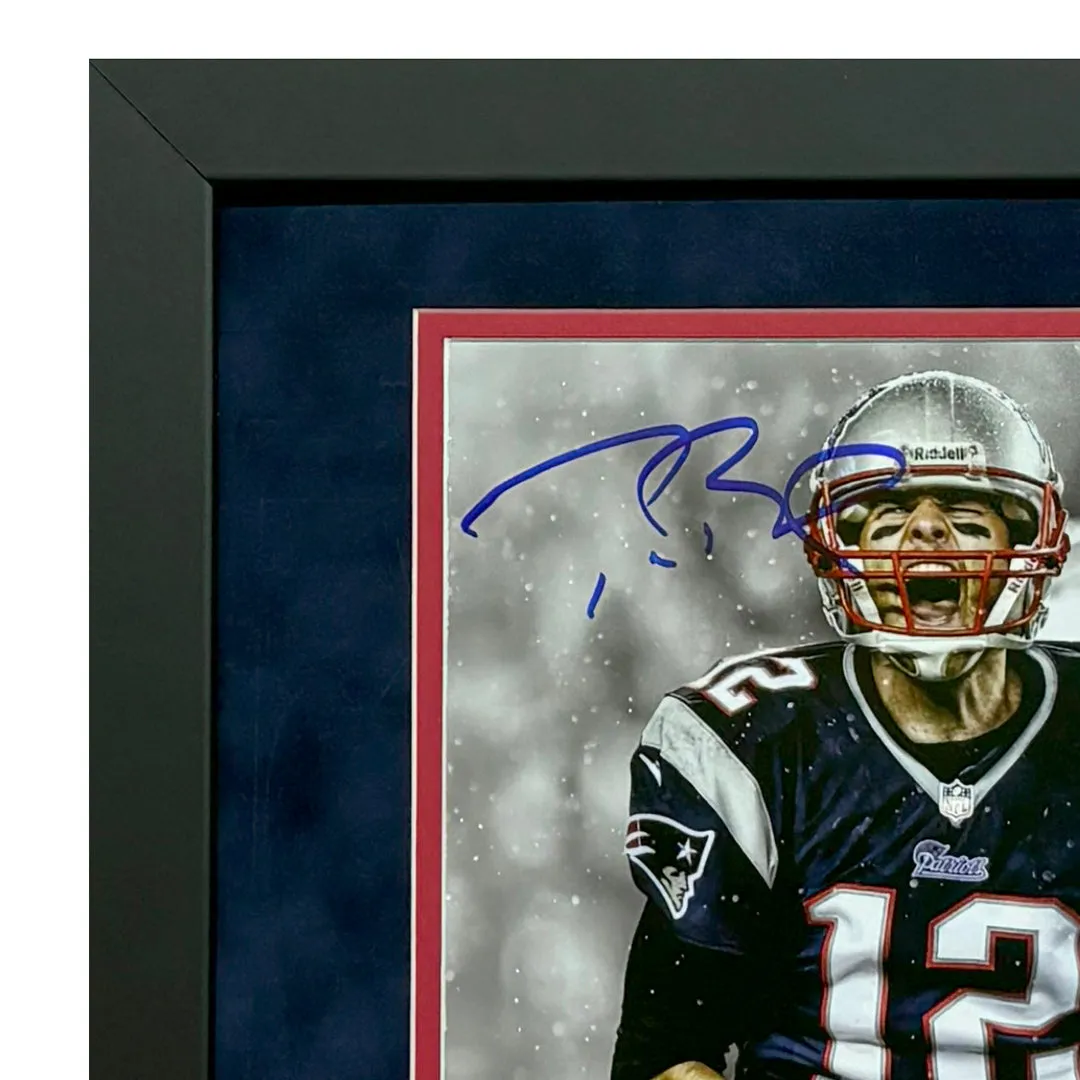 Tom Brady Hand Signed & Framed New England Patriots 8x10 Football Photo