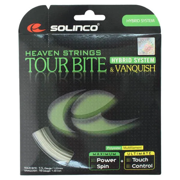 Tour Bite 17G/ Vanquish 16g Hybrid Tennis String