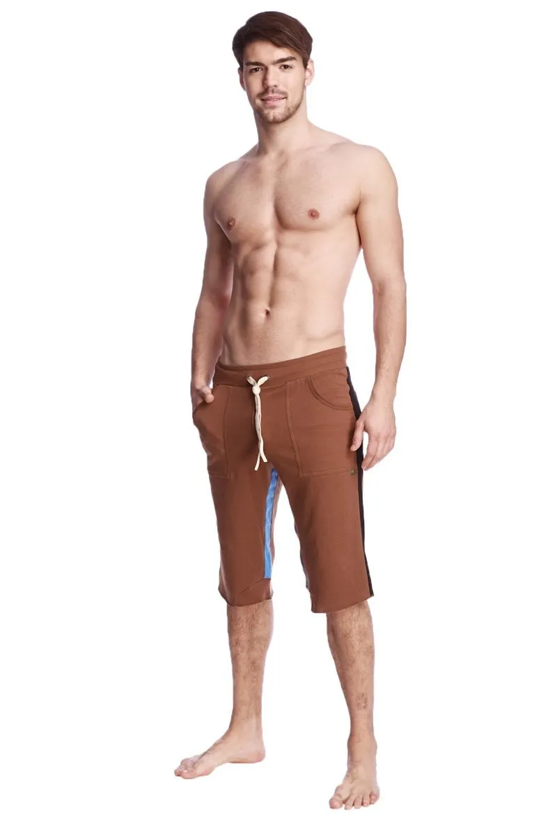 Tri-color Ultra-flex Yoga Short (Chocolate w/Black & Ice)