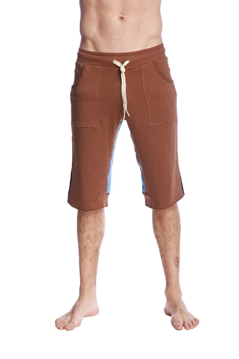 Tri-color Ultra-flex Yoga Short (Chocolate w/Black & Ice)