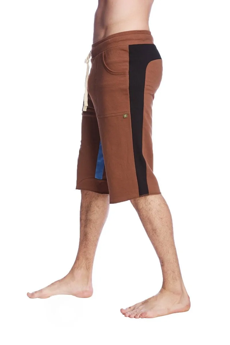 Tri-color Ultra-flex Yoga Short (Chocolate w/Black & Ice)