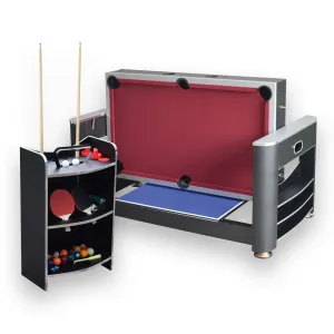 Triple Threat 6-ft Air Hockey 3-in-1 Rotating Multi-Game Table and Cabinet