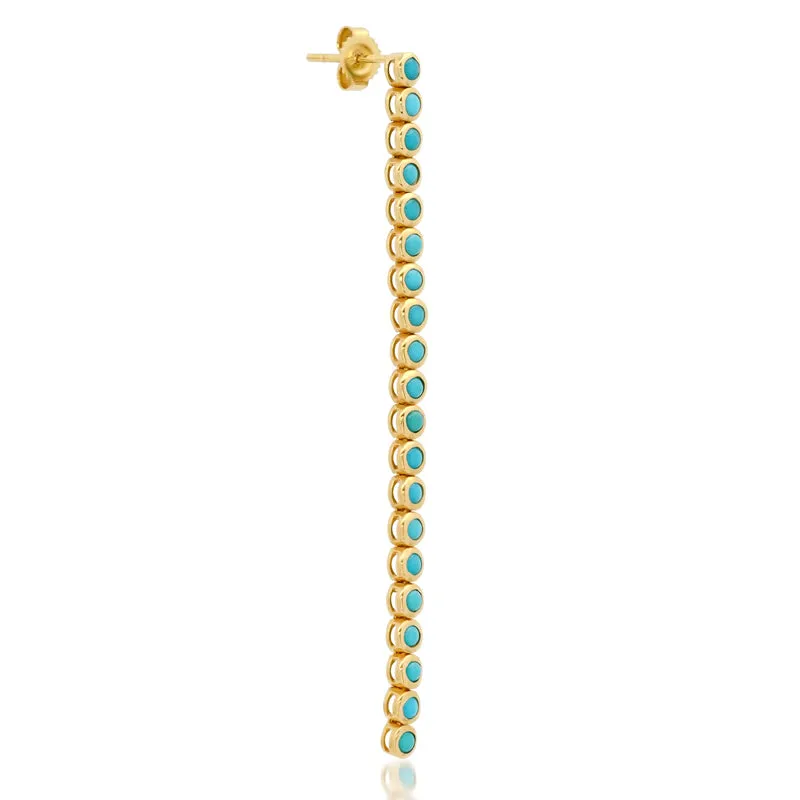 Turquoise Mini Bezel Tennis Studs