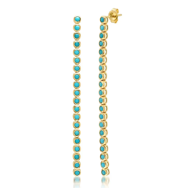 Turquoise Mini Bezel Tennis Studs