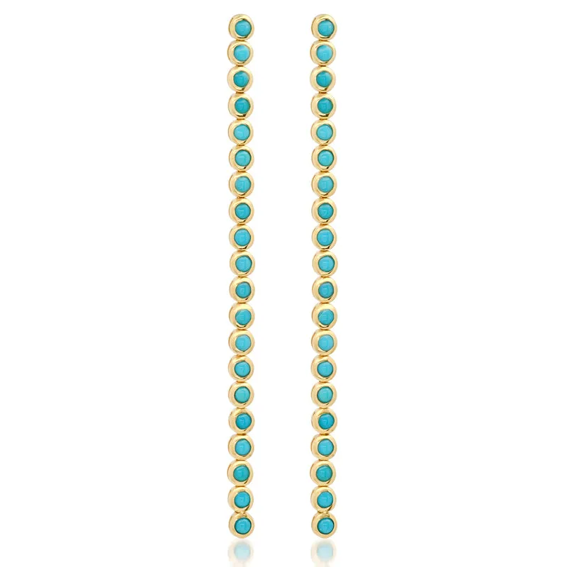 Turquoise Mini Bezel Tennis Studs