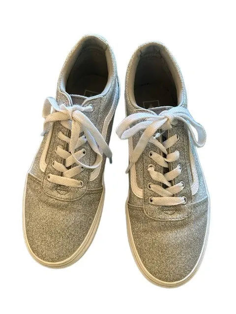 VANS Silver Sparkle Low Top Sneakers (SZ 4)