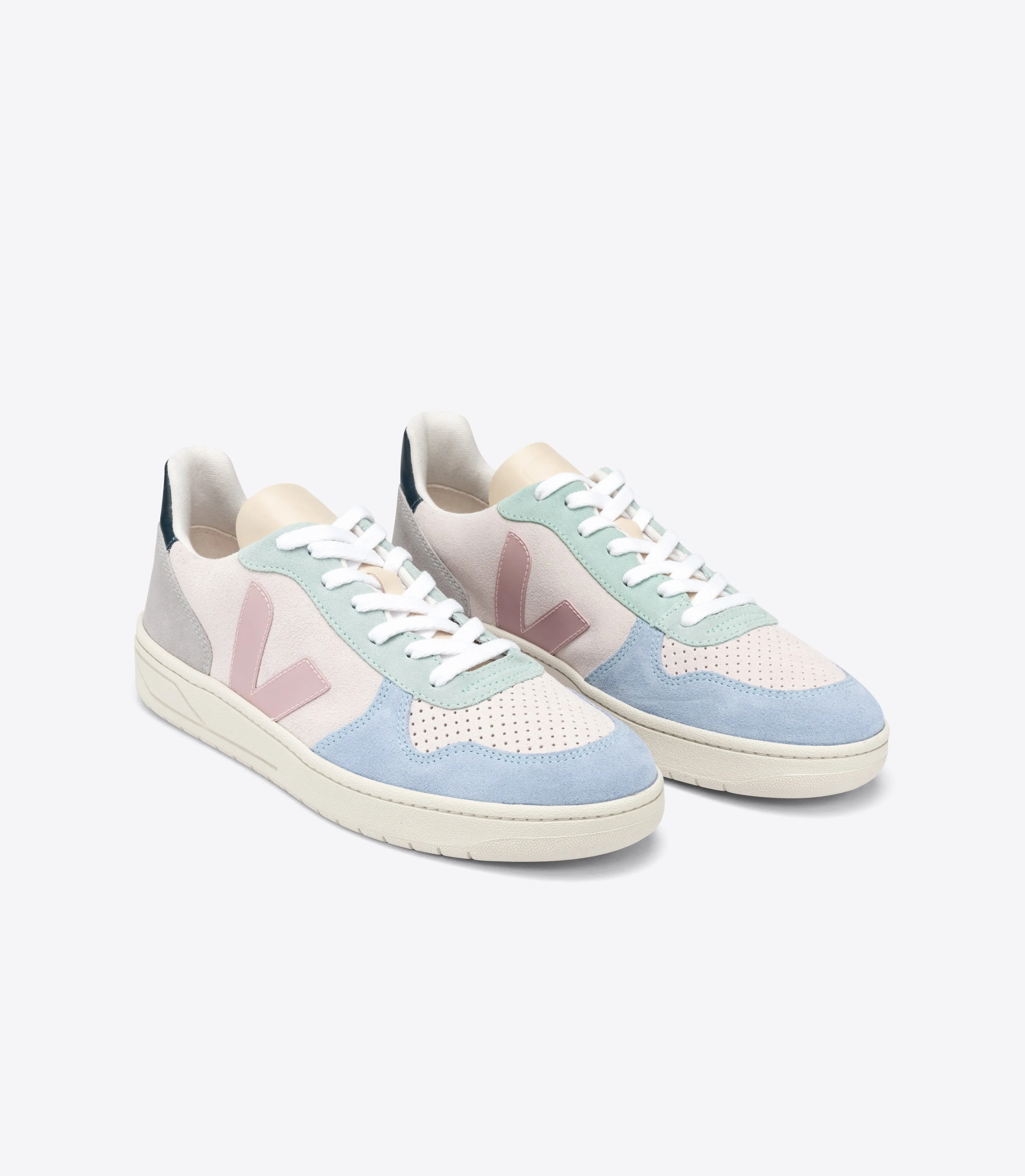 Veja - V-10 Suede Sneakers in Multico Natural Babe