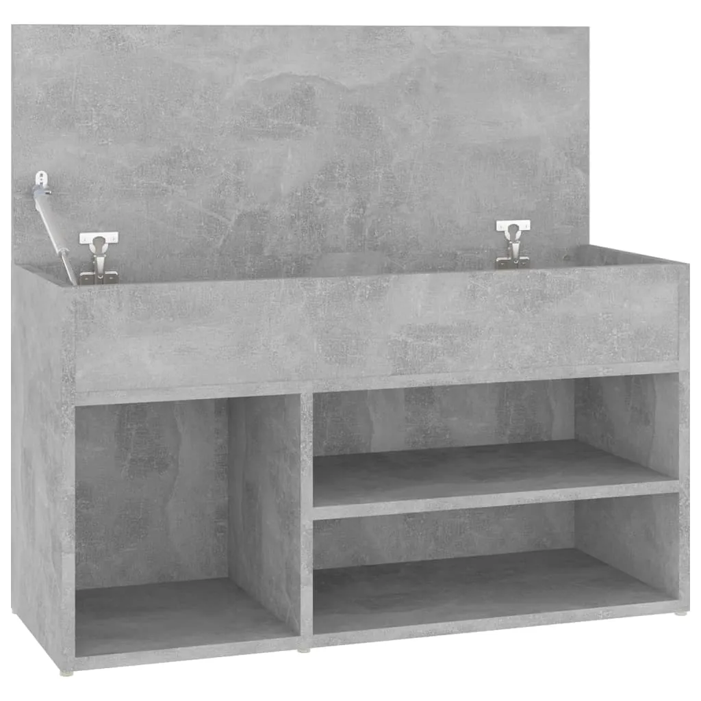 vidaXL Shoe Bench Concrete Grey 80x30x45 cm Engineered Wood