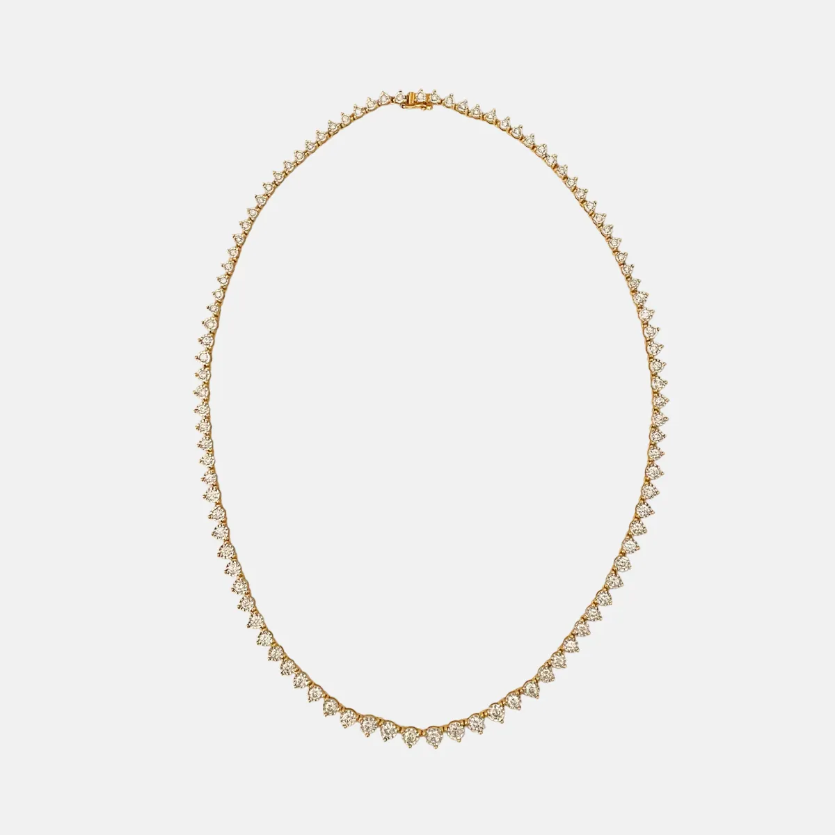 Vintage 18K Yellow Gold Riviera Style Tennis Necklace