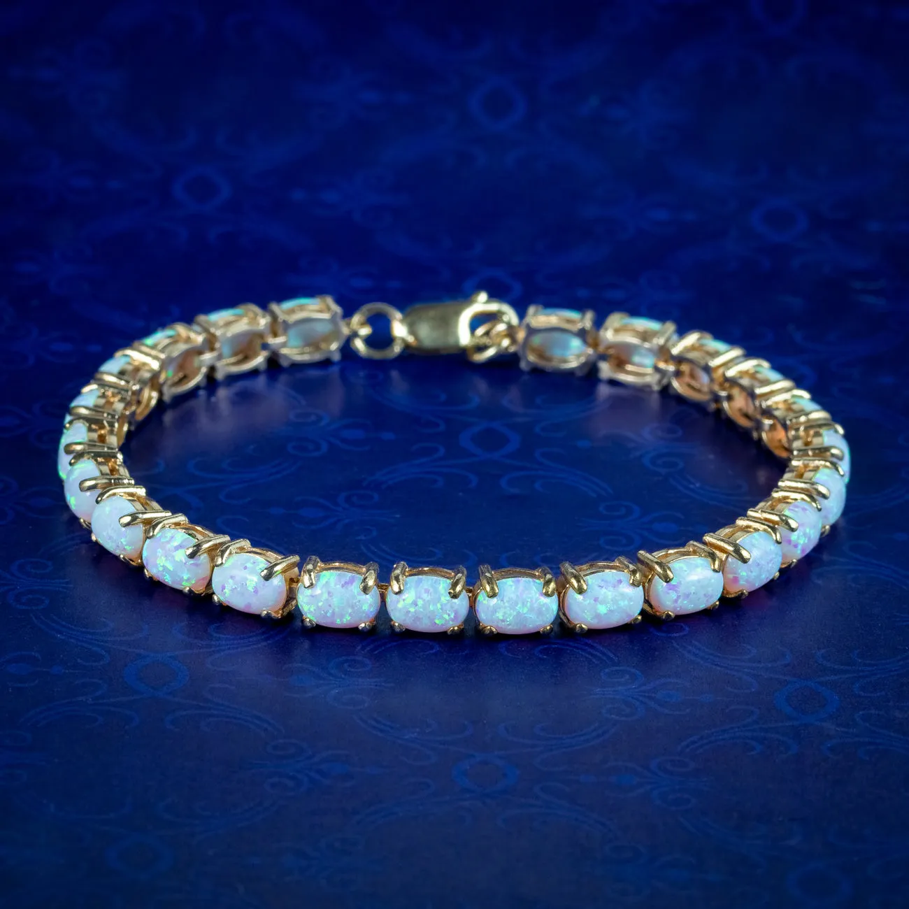 Vintage Style Opal Tennis Bracelet 9ct Gold