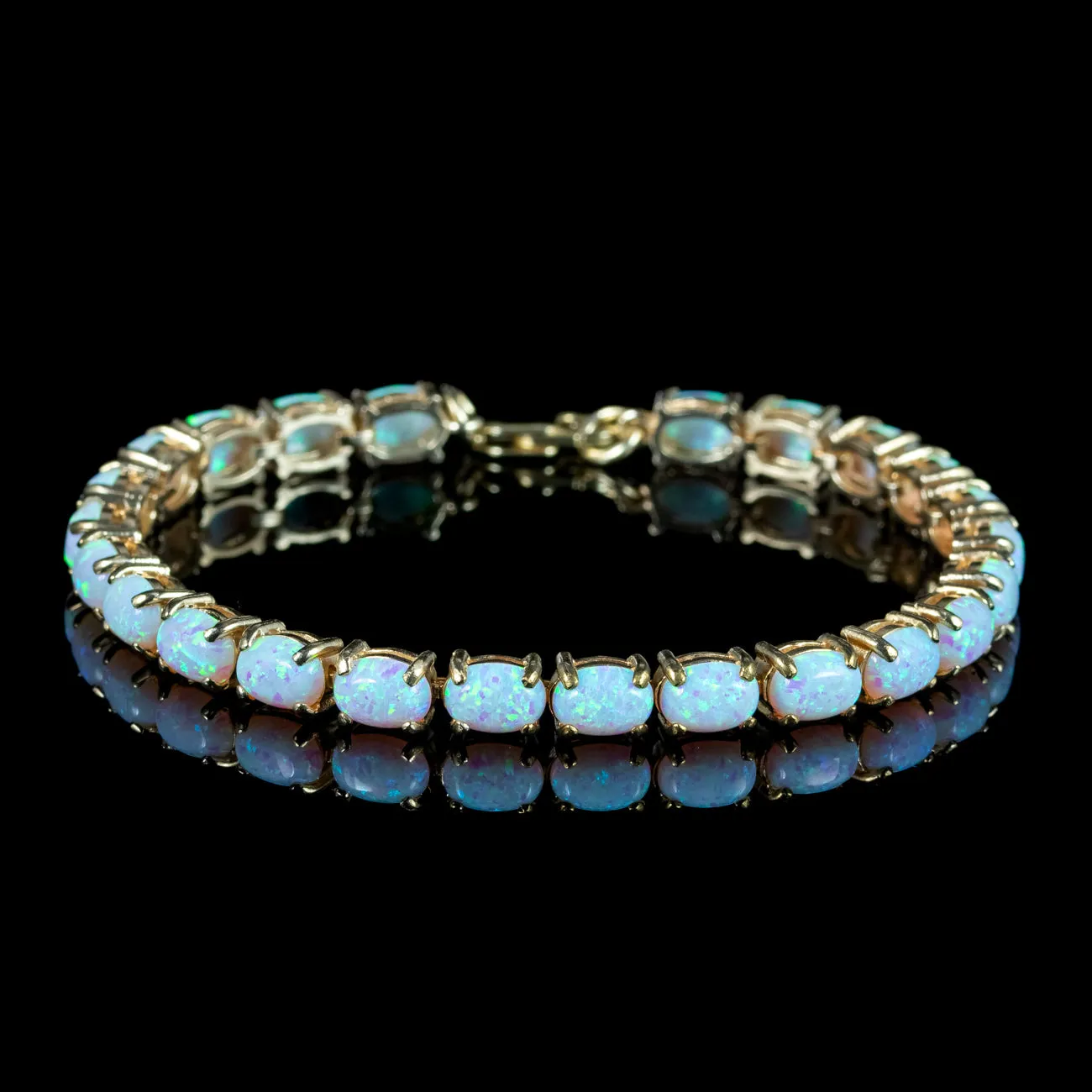 Vintage Style Opal Tennis Bracelet 9ct Gold