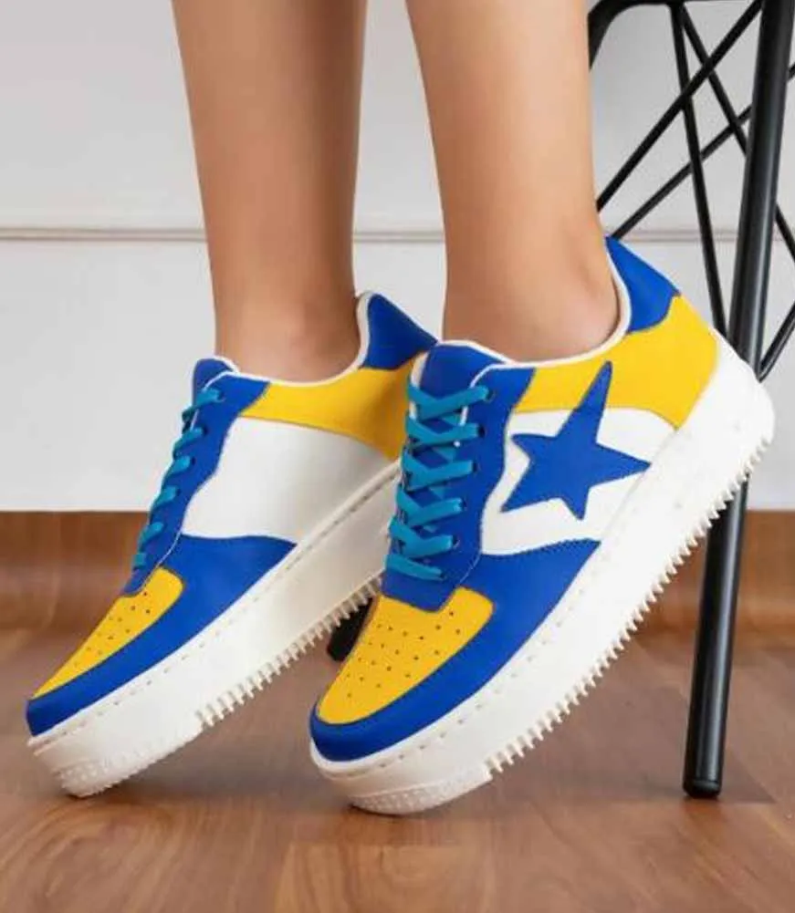 Viva 4 in Blue/Yellow by Makers Shoes