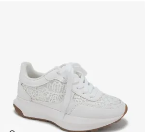 Watson White Lace Crochet Tennis Shoes