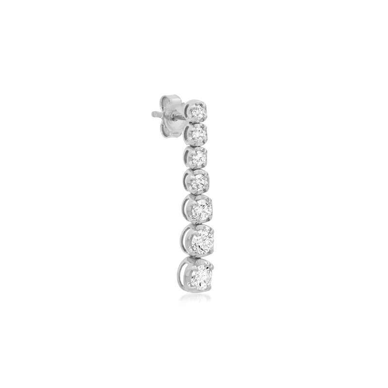 White Gold Graduated Diamond Tennis Studs