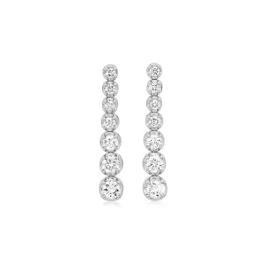 White Gold Graduated Diamond Tennis Studs