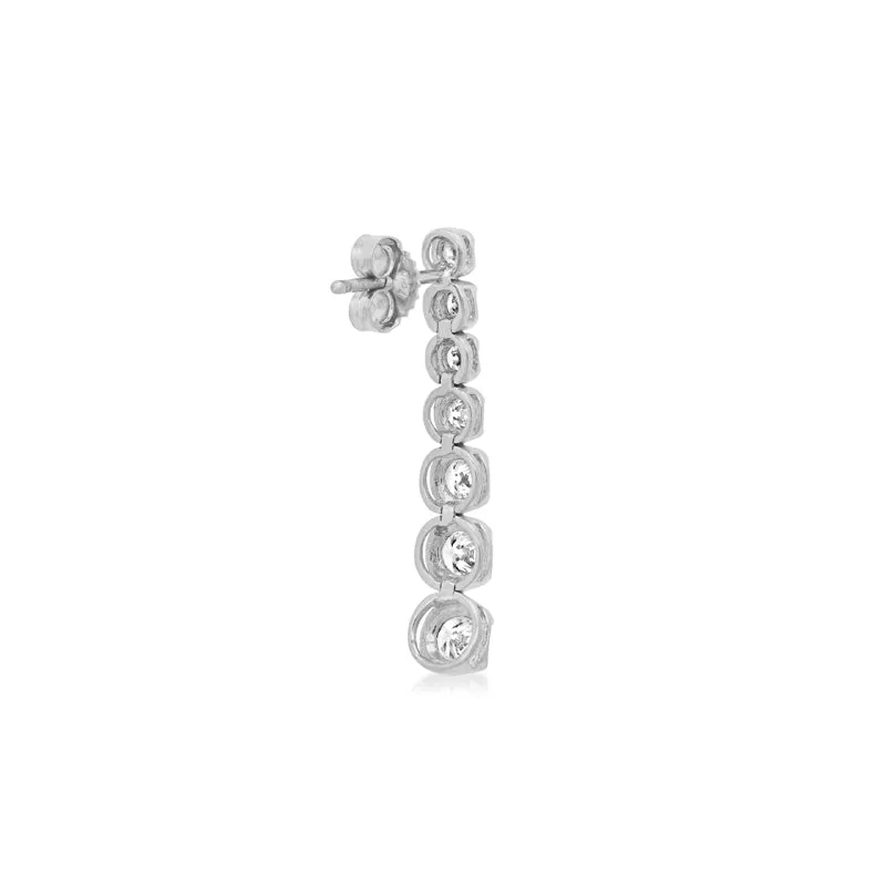 White Gold Graduated Diamond Tennis Studs