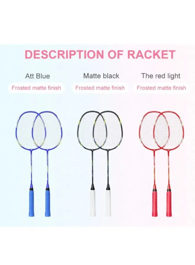 Whizz ED02 2 PCS Badminton Racket Set for Family Game, School Sports, Lightweight with Full Cover for Indoor and Outdoor Play