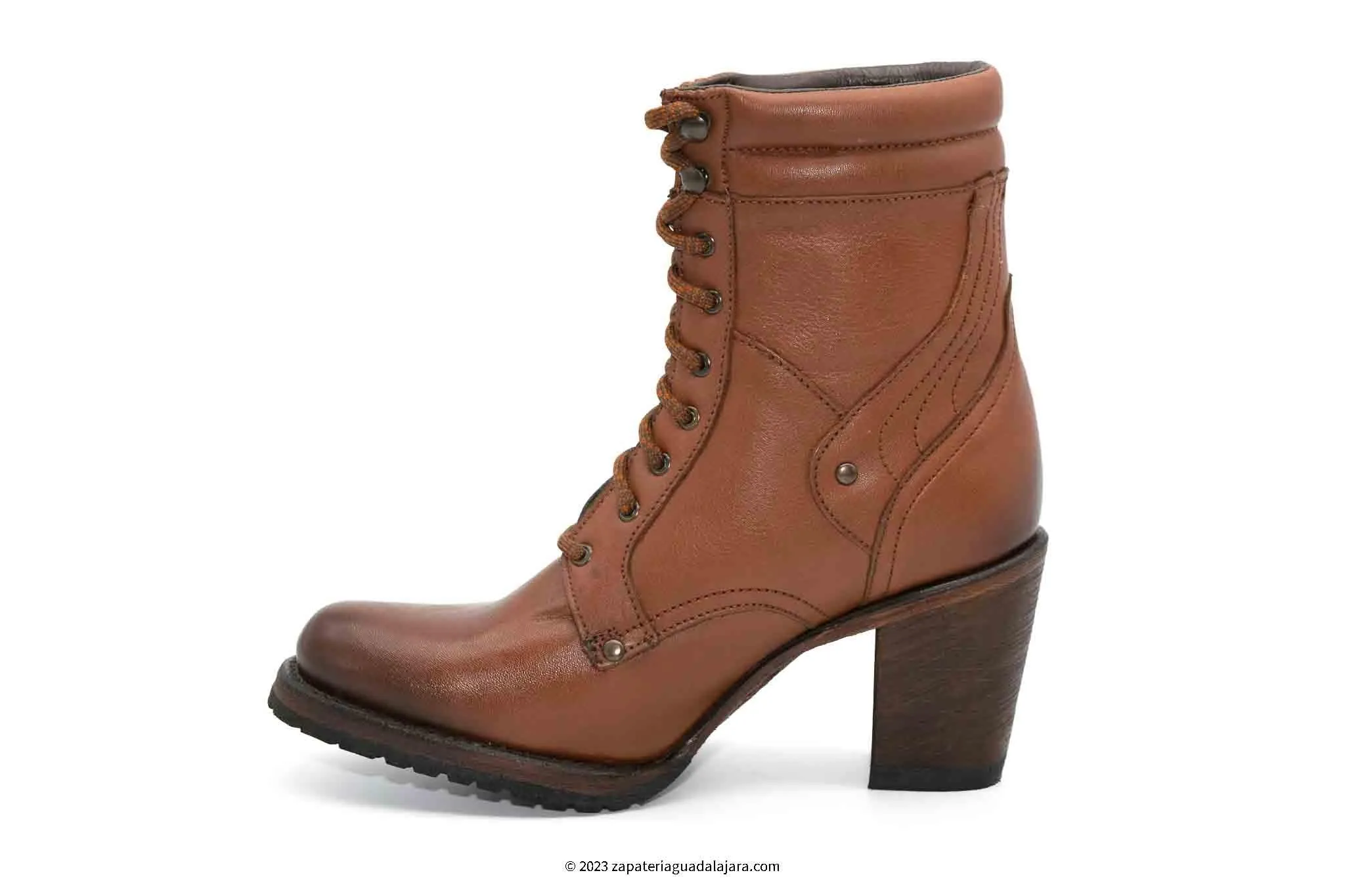 WOMEN OVAL TOE BELMONT LEATHER BOOT HONEY - Q38B8351