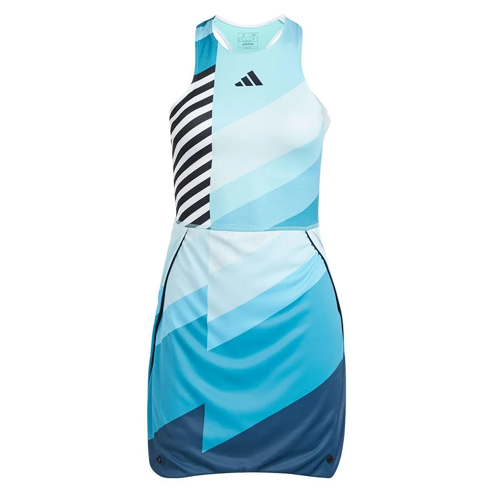 Women's Aero Ready Transformative Tennis Dress Flash Aqua and Black