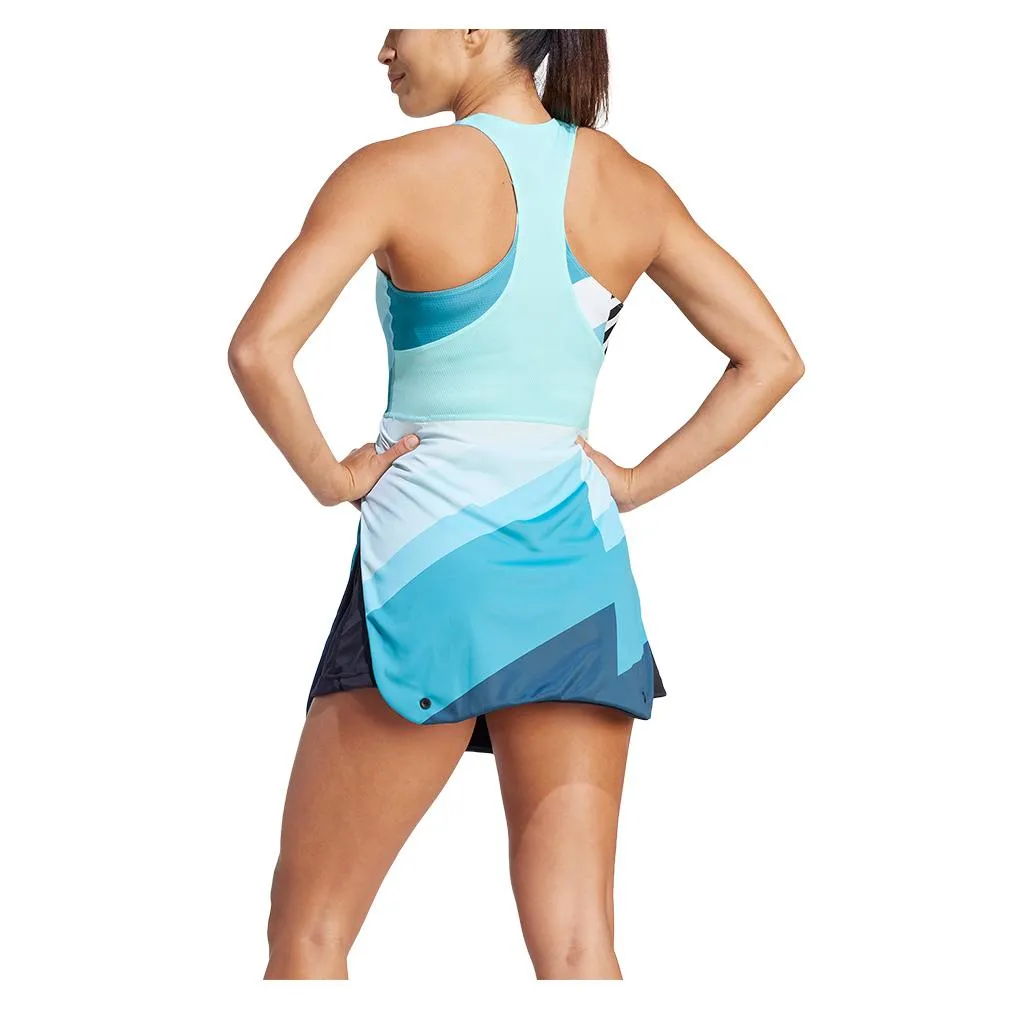 Women's Aero Ready Transformative Tennis Dress Flash Aqua and Black