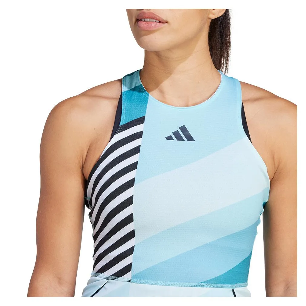 Women's Aero Ready Transformative Tennis Dress Flash Aqua and Black