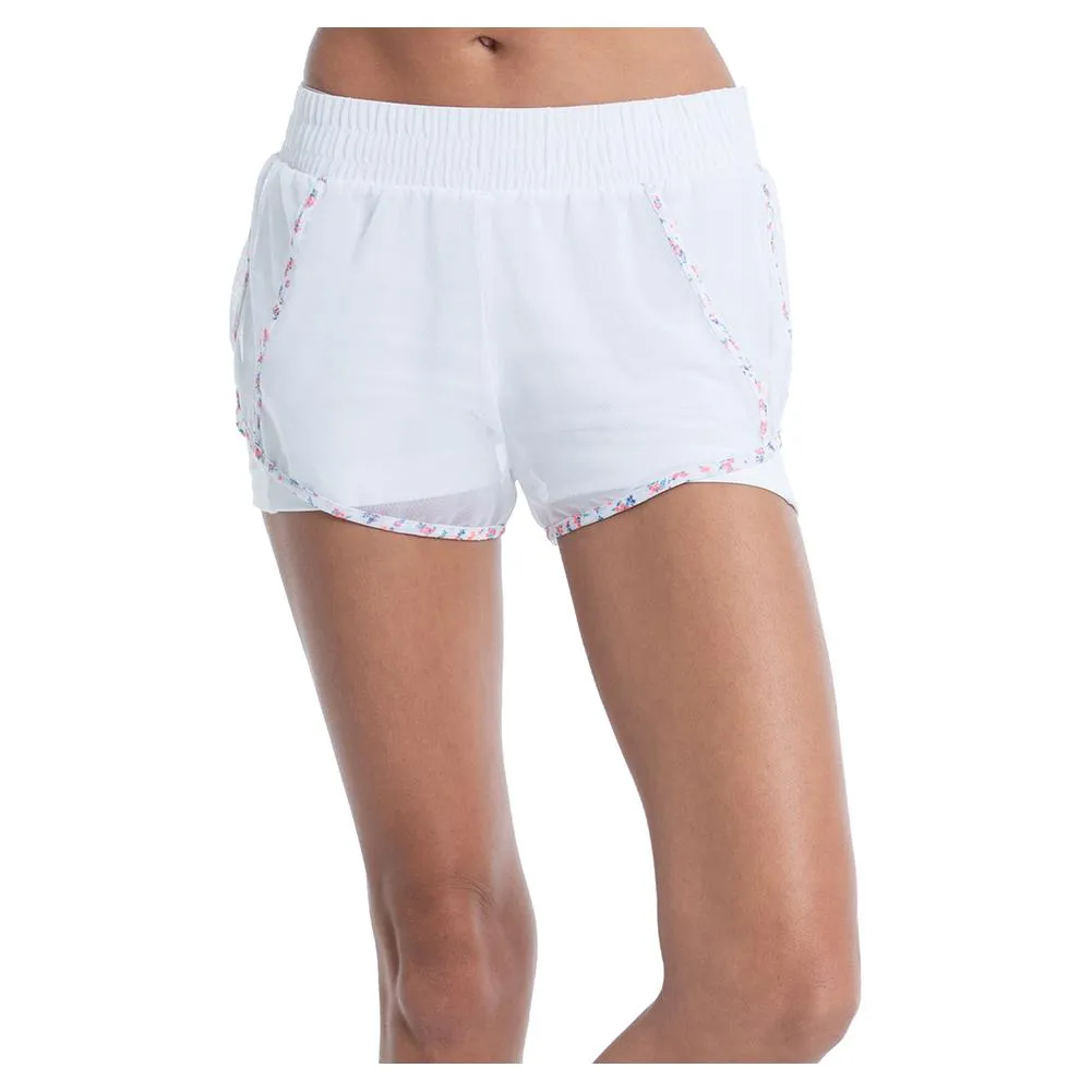 Women`s Blossom Mech Tennis Short White