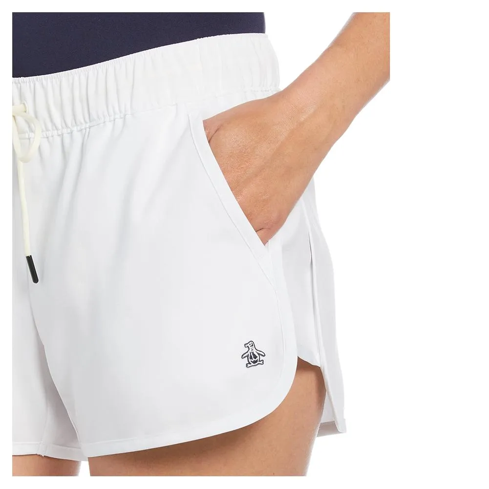 Women's Drawstring 4 Inch Tennis Short Bright White