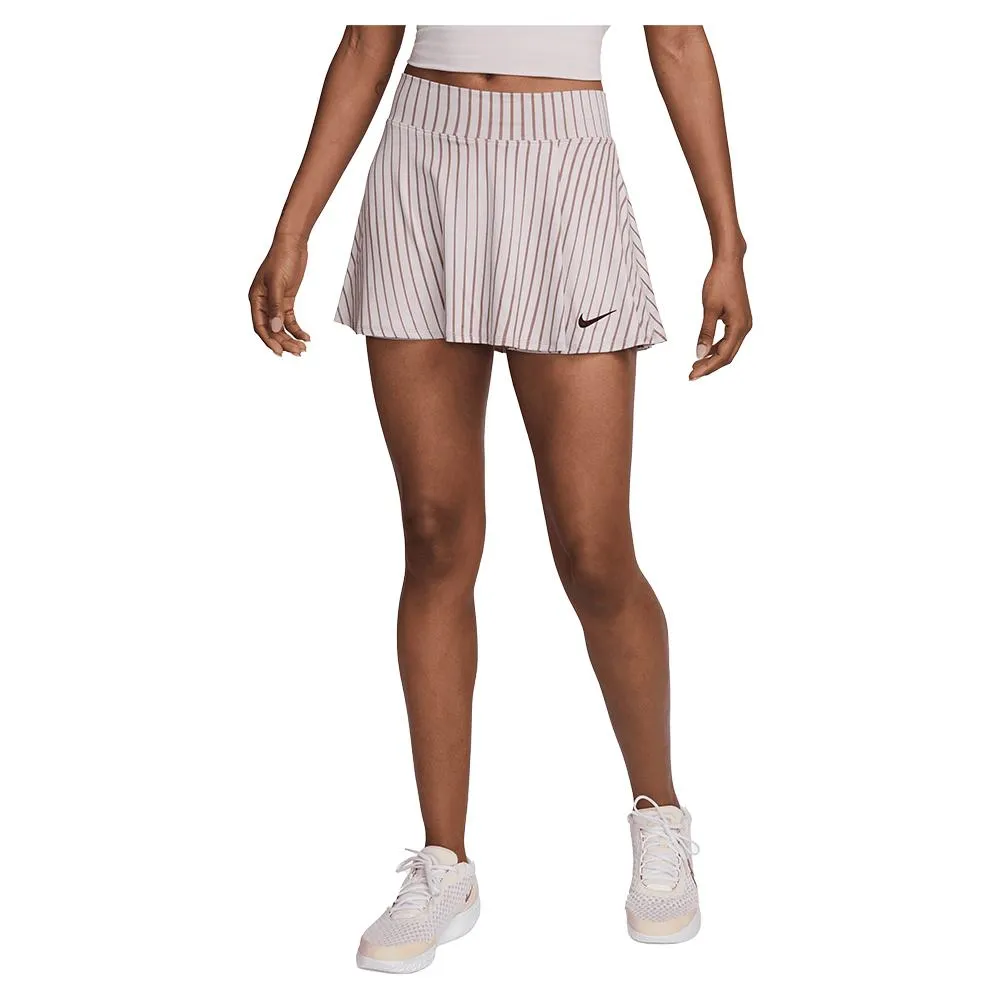 Womens Dri-Fit Victory Printed Tennis Skort Platinum Violet and Black