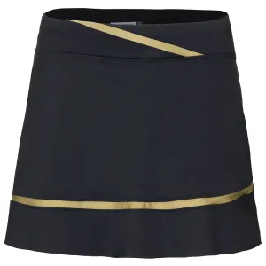 Women`s Elle 13.5 Inch Tennis Skort Black and Golden Green